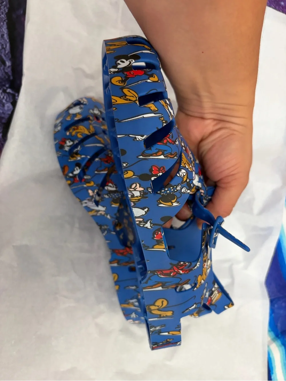 Mini Melissa disney girls  Blue Cartoon Jelly Sandals size 13